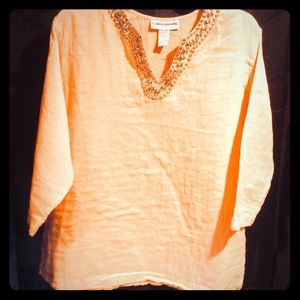 Cathy Daniels decorative peach colored top